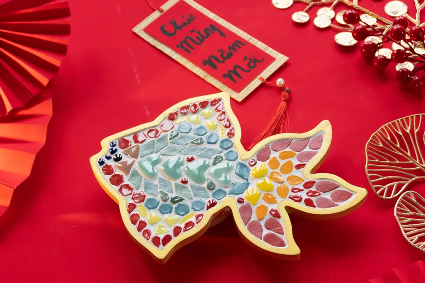 Lucky Carp, DIY Mosaic Kit For Kids, Create Ceramic Paintings at Home, Safe and Child-friendly Design