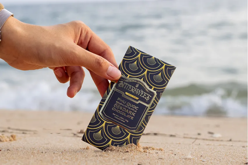 Phú Quốc Seasalt & Truffle 68% Chocolate - Bittersweet Chocolatier Phú Quốc Seasalt & Truffle 68% Chocolate - Bittersweet Chocolatier