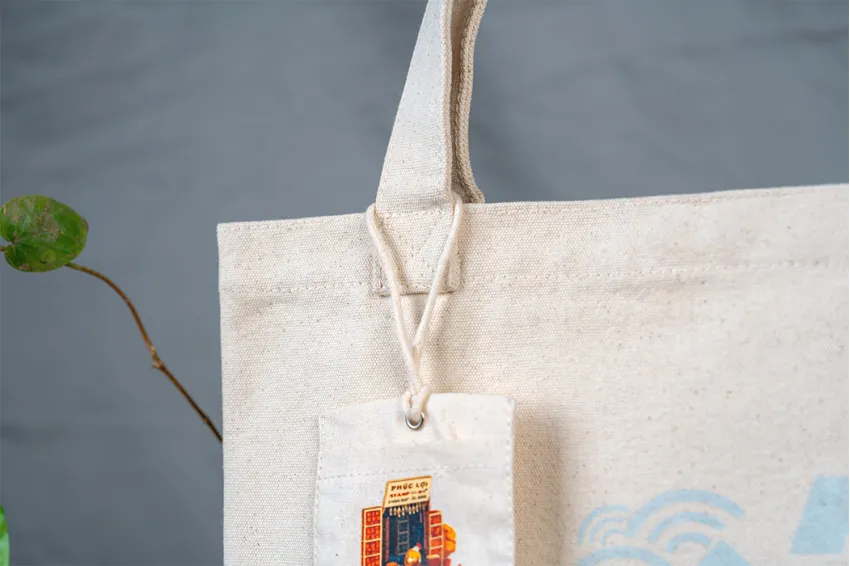 "6 Hàng Quạt" Canvas Tote Bag, Hanoi Collection: Craft Marks, Tote Bags, Fabric Bags, Unique Design Bags, Gifts for Foreigners, Gift Ideas