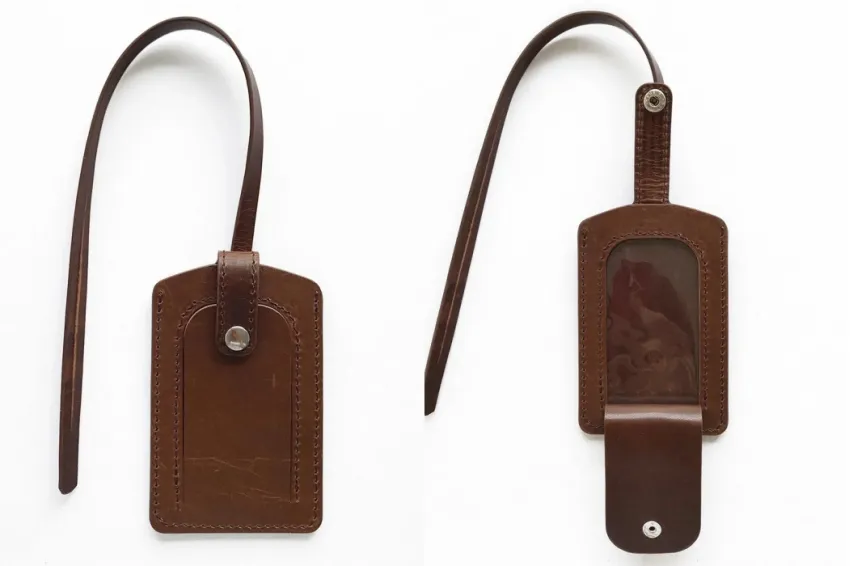 Personalized Double-layer Handmade Leather Bag Tag, Crafted with Care, Functional & Stylish, Personalized Gifts