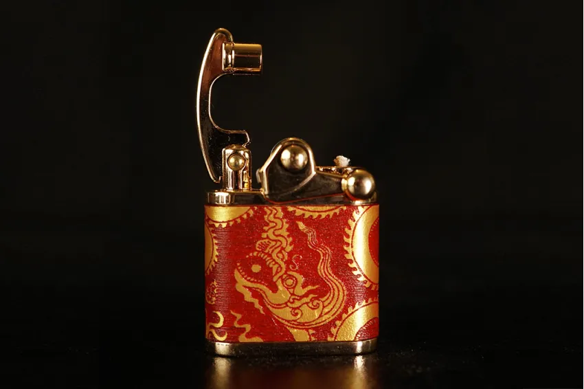 Red Dragon of Ly Dynasty Hand-drawn Leather Lighter, Art Lighters, Leather Accessories, Handmade Gifts, Aesthetic, Unique Gift, Personalized Gifts, Corporate Gift