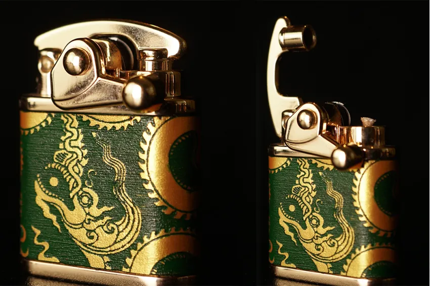 Green Dragon of Ly Dynasty Hand-drawn Leather Lighter, Art Lighters, Leather Accessories, Handmade Gifts, Aesthetic, Unique Gift, Personalized Gifts