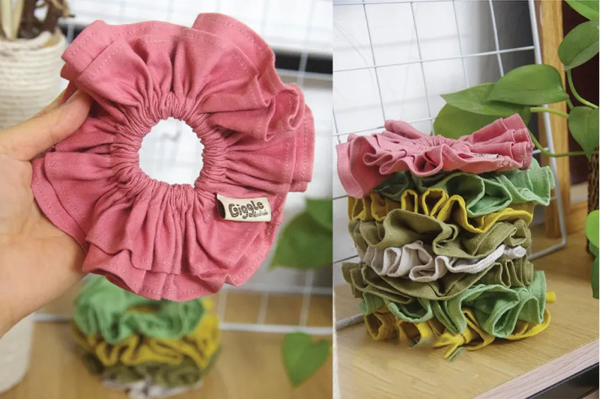 Scrunchie Bằng Vải Hình Hoa, Phụ Kiện Cho Tóc, Phụ Kiện Thủ Công, Phụ Kiện Bằng Vải, Quà Tặng Bé Gái, Quà Tặng Bạn Gái, Quà Tặng Độc Đáo