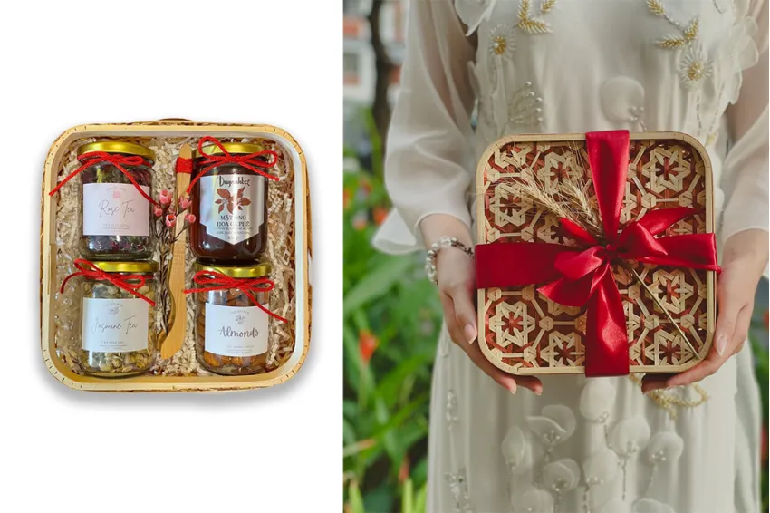 Du Gift Box, Health Gift Box, Gift For Women, Gift For Her, Gift For Girlfriend, Floral Tea, Almond Snack, Honey