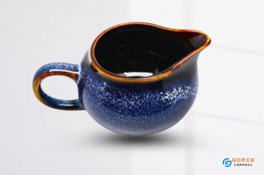 Ocean Blue Fire-Glazed Ceramic Milk Pitcher, Convenient And Sophisticated, Bat Trang Ceramic, Versatile Mini Ceramic Pitcher, High Quality Ceramic