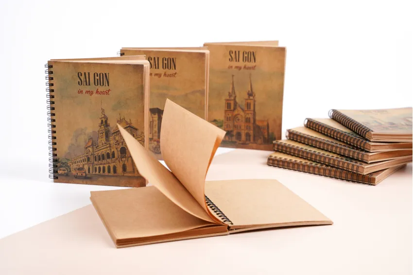 Kraft Paper Notebook - “Saigon In My Heart” Cover, Thick Cover, Classic Style, Corporate Gift