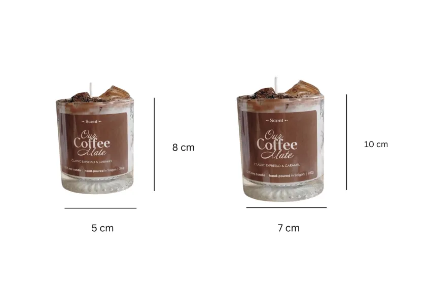 "Our Coffee Mate" Scented Candle, Vietnamese Aroma In Every Scent, Printed Name Or Logo, Soy Wax Scented Candle, Vietnamese Coffee, Vietnamese Gift