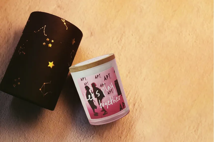 "APT" Scented Candle Gift, Inspired By APT MV (Rosé & Bruno Mars), Scented Candle For Music & Party Lovers,  Limited Edition, Handmade, Gifts For K-Pop Fans