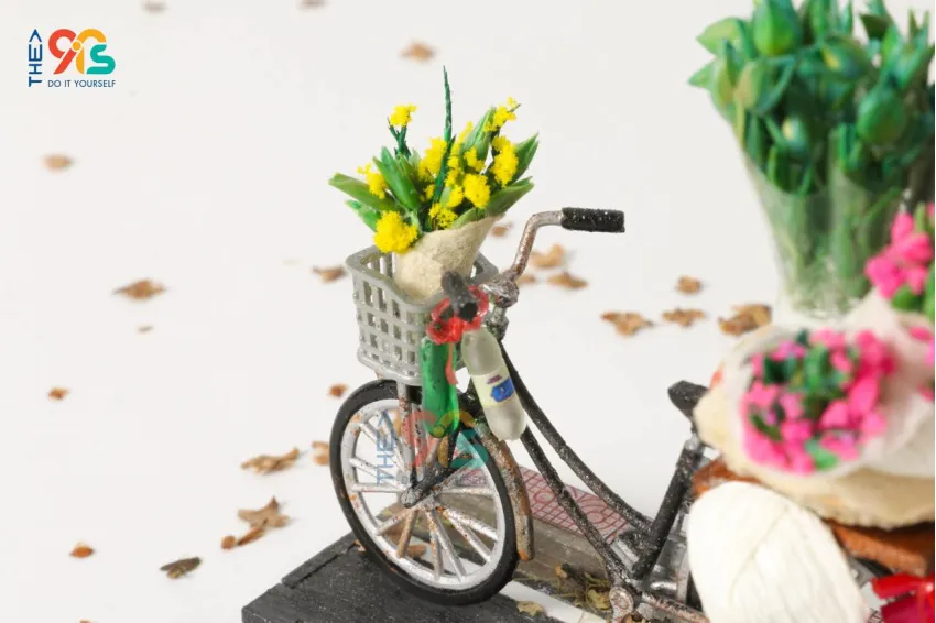 Flower Selling Bicycle Magnet, Vietnamese Street Cart Collection, Home Decor, Miniature Cart, Fridge Magnets, Vietnamese Gifts, Vietnamese Souvenirs, Corporate Gift