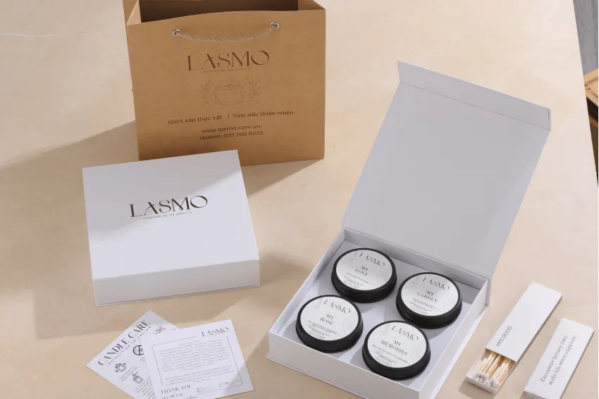 Set Quà Tặng Nến Thơm "Tranquil Essence", Hương Thiền Thư Giãn, Nến Thơm Sáp Thiên Nhiên, Hương Thơm Tinh Tế, Quà Sinh Nhật, Quà Tân Gia Sang Trọng