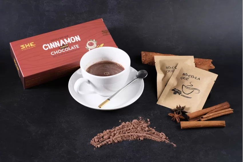 Cinnamon Chocolate Powder, Box Of 10 Packs, Made From Natural Ingredients, Unique Bitter And Warm Flavor, Suitable For Daily Use