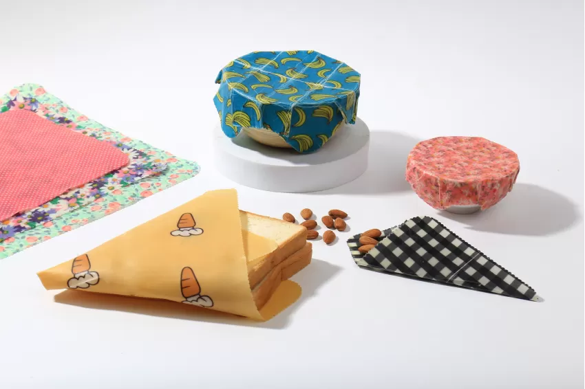 Vải sáp ong bọc thực phẩm tái sử dụng thân thiện môi trường, màng bọc sinh học cotton sáp ong không nhựa organic giữ tươi tự nhiên