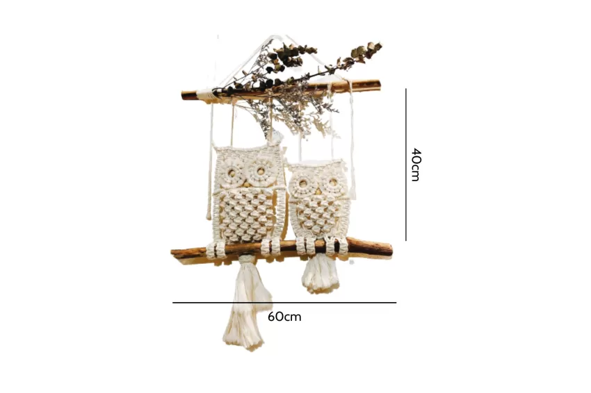 Cú Mèo Macrame, Đồ Trang Trí Nổi Bật, Chắt Liệu Bền Bỉ, Phù Hợp Nhiều Phong Cách, Sản Phẩm Thủ Công, Ý Tưởng Quà Tặng