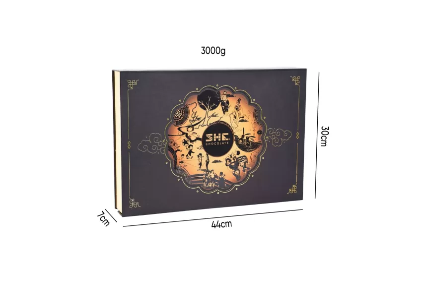 “Brown Moonlight” gift box with 4 chocolate mooncakes, assorted chocolates, nuts & cutlery set – premium Mid-Autumn corporate gift. “Brown Moonlight” gift box with 4 chocolate mooncakes, assorted chocolates, nuts & cutlery set – premium Mid-Autumn corporate gift.