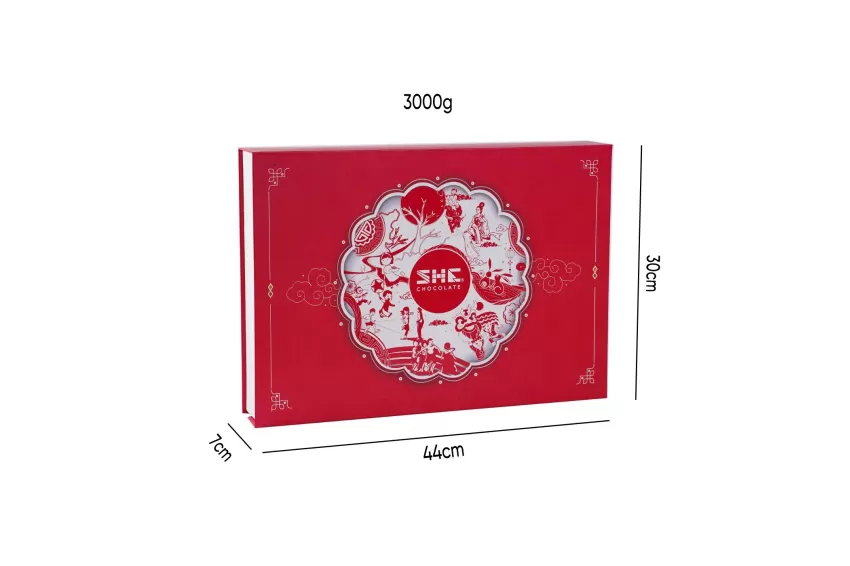 Hộp quà Trung Thu Ánh Trăng Hồng, 4 bánh Trung Thu socola, kèm muỗng nĩa & đồ ngọt, quà biếu doanh nghiệp cao cấp.