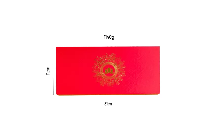 Hộp quà Trung Thu Trăng Cười Đỏ, 2 bánh Trung Thu socola vị mới, set quà doanh nghiệp cao cấp.