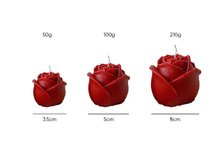 Nến Thơm Thủ Công Hoa Hồng - Ấm Corner, Mùi Thơm Dễ Chịu, Thiết Kế Sang Trọng, An Toàn Với Thành Phần Thiên Nhiên, Liệu Pháp Thư Giãn