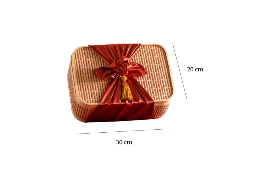 "Flavors Of Vietnam" Gift Box, Authentic Vietnamese Product Set, Chocolate, Robusta Coffee, Nut Jam, Tea Jar, Woven Bamboo Gift Box, Vietnamese Gifts