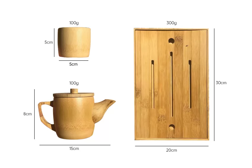 Bamboo Tea Set, Rustic and Simple Beauty, High Durability, Resistant to Insects, Safe for Health, Environmentally Friendly Bamboo Tea Set, Rustic and Simple Beauty, High Durability, Resistant to Insects, Safe for Health, Environmentally Friendly
