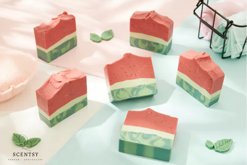 Watermelon Handmade Soap, Made from Nourishing Oils and Natural Essential Oils, Nourishes Soft and Smooth Skin, Non-Irritating