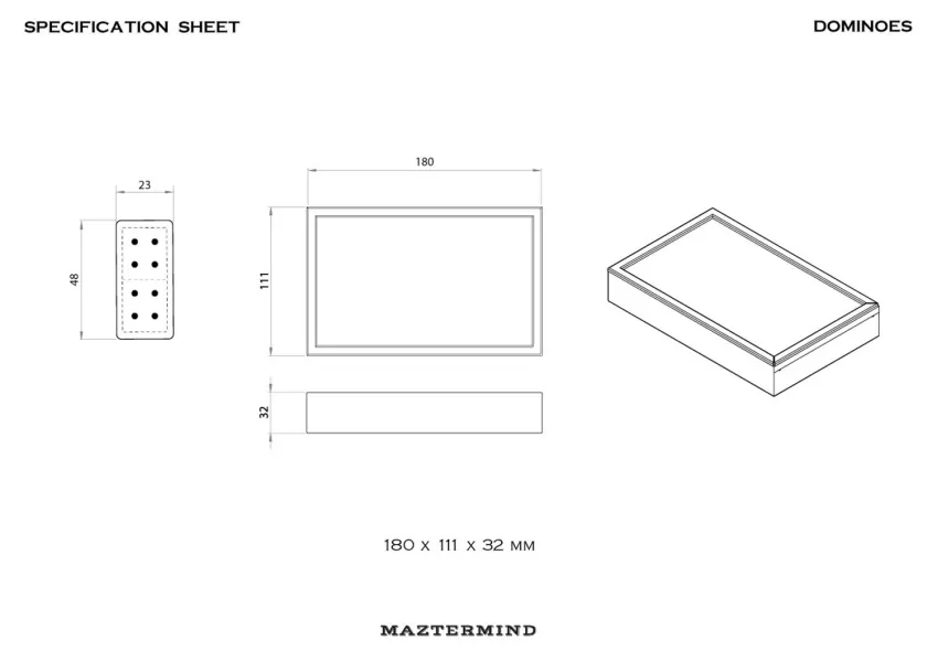 Domino - Maztermind, Bộ Domino Cao Cấp, Bộ Cờ Thủ Công, Làm Từ Da Và Gỗ, Trò Chơi Giải Trí, Quà Tặng Cho Bạn Bè, Quà Tặng Doanh Nghiệp