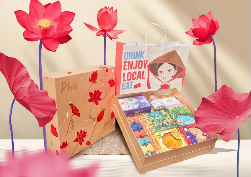 Abundant gift set countless Vietnamese agricultural flavors, candy chocolate gift box with tea and coffee Vietnamese specialty as gift for foreigners Abundant gift set countless Vietnamese agricultural flavors, candy chocolate gift box with tea and coffee Vietnamese specialty as gift for foreigners