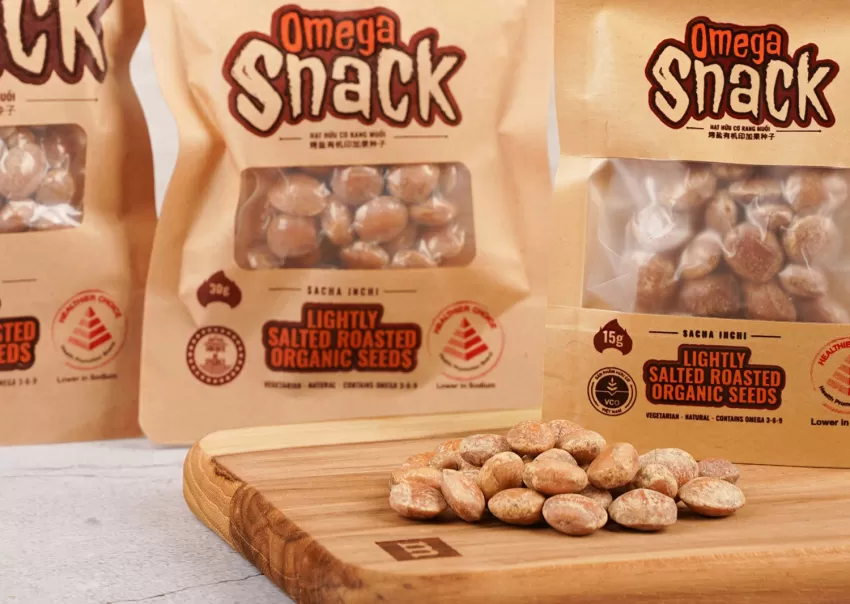 Snack Sacha Inchi Rang Muối, Snack Cho Người Ăn Chay, Bữa Ăn Nhẹ Lành Mạnh, Snack Bổ Sung Năng Lượng, Hạt Sacha Inchi Organic