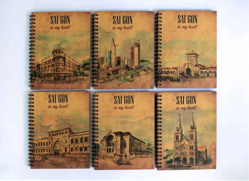 Kraft Paper Notebook - “Saigon In My Heart” Cover, Thick Cover, Classic Style, Corporate Gift