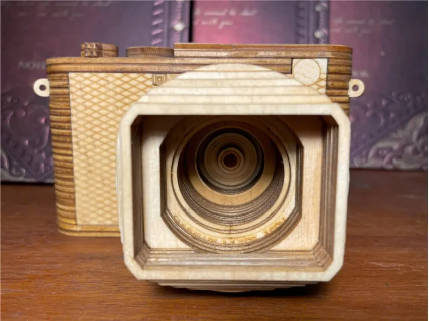 Real Scale C.LC.Q2+L Wooden Camera Assembly Model, Intact Classic Impression, 119-Operation Wood Model, Thinking Toy, Creative Vietnamese Souvenirs