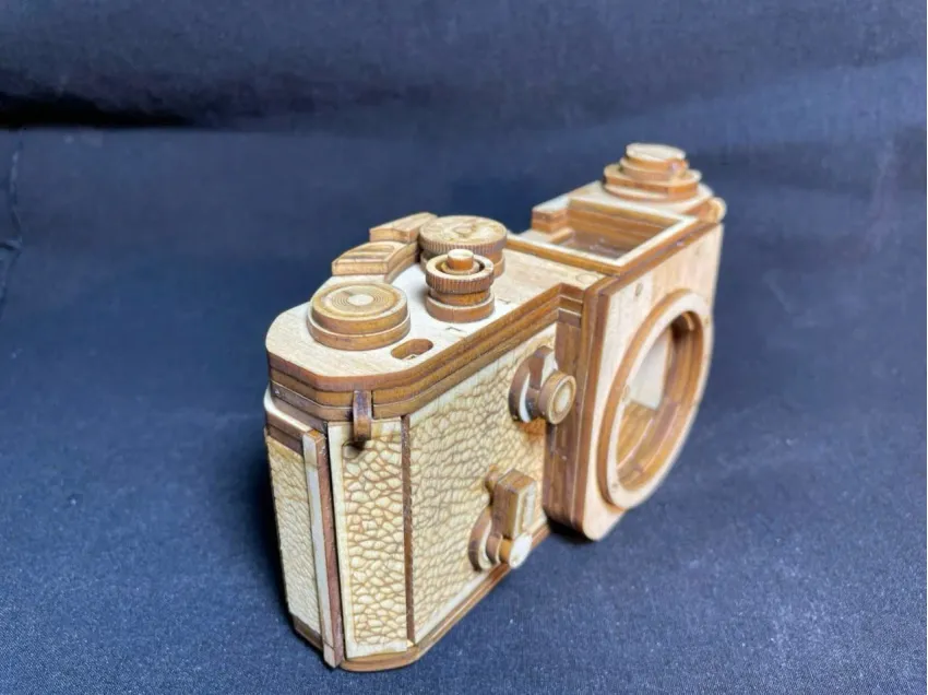 Real Scale Nikon F2 Wooden Camera Assembly Model, Model Made Especially For You, 164-Operation Wood Model, Creative Thinking Toy, Vietnam Souvenirs