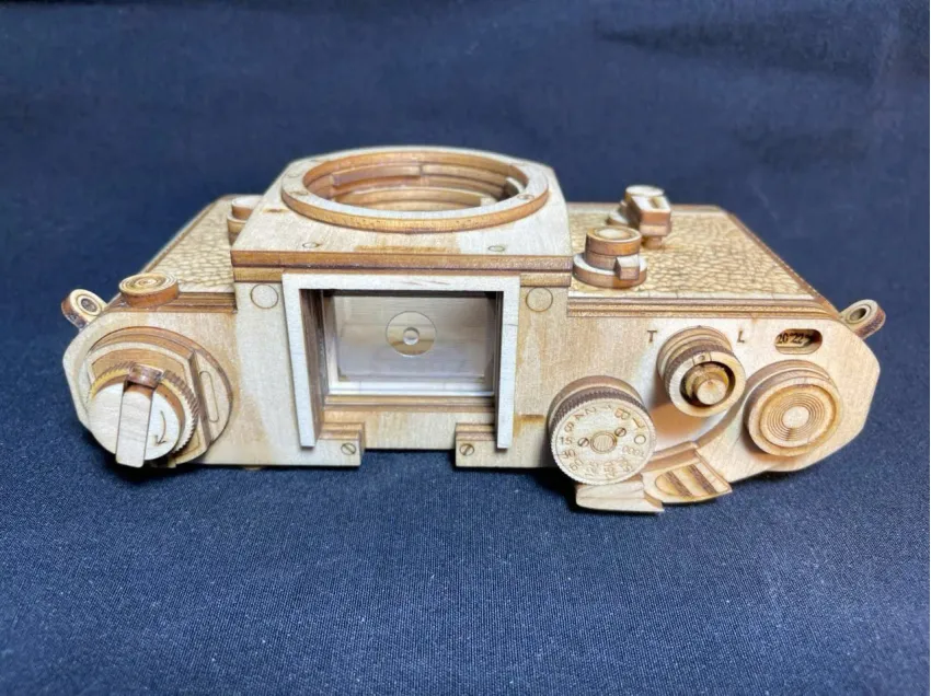Real Scale Nikon F2 Wooden Camera Assembly Model, Model Made Especially For You, 164-Operation Wood Model, Creative Thinking Toy, Vietnam Souvenirs