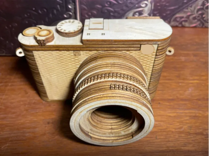 Real Scale C.LC.Q2+L Wooden Camera Assembly Model, Intact Classic Impression, 119-Operation Wood Model, Thinking Toy, Creative Vietnamese Souvenirs