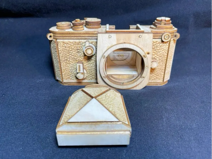 Real Scale Nikon F2 Wooden Camera Assembly Model, Model Made Especially For You, 164-Operation Wood Model, Creative Thinking Toy, Vietnam Souvenirs