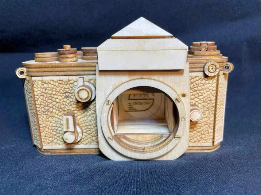 Real Scale Nikon F2 Wooden Camera Assembly Model, Model Made Especially For You, 164-Operation Wood Model, Creative Thinking Toy, Vietnam Souvenirs