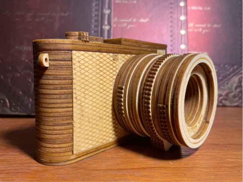 Real Scale C.LC.Q2+L Wooden Camera Assembly Model, Intact Classic Impression, 119-Operation Wood Model, Thinking Toy, Creative Vietnamese Souvenirs