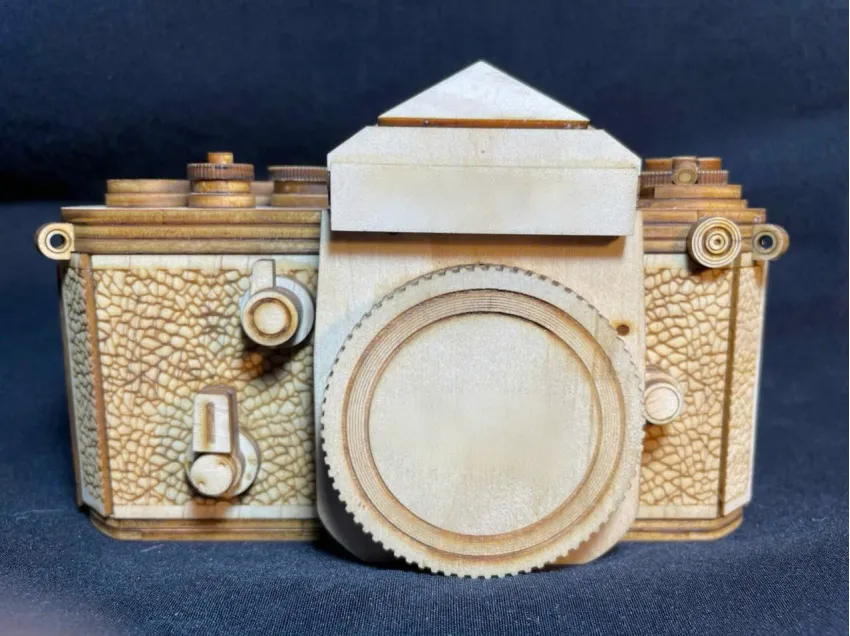 Real Scale Nikon F2 Wooden Camera Assembly Model, Model Made Especially For You, 164-Operation Wood Model, Creative Thinking Toy, Vietnam Souvenirs
