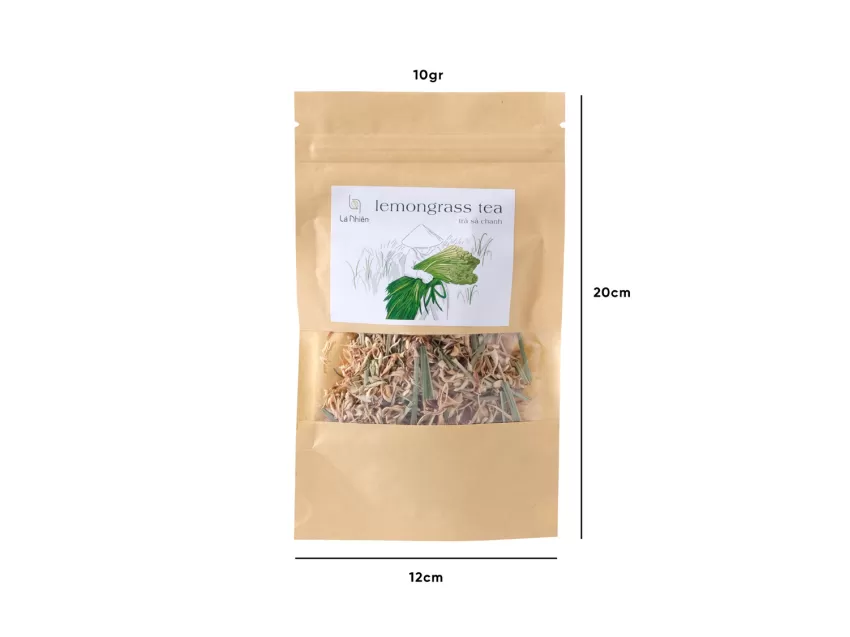 Lemongrass Tea, Zip Bag of 10g, Relaxation Tea, Cleansing Tea, Bloating Prevention, Digestive Health, Herbal Detox Tea, Clean Ingredients