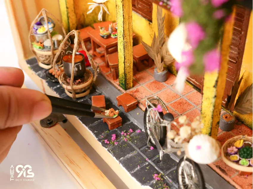 DIY Hoi An Ancient Town, Miniature Vintage Suitcase Model with LED Light, Vietnamese Design