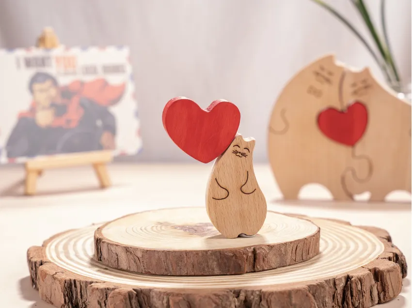 Personalized Wooden Cat Family Puzzle Decor, Perfect Personalized Gift For Family, Unique Gift, Crafted In Vietnam, Home Decor, Custom Gifts, Only At Chus