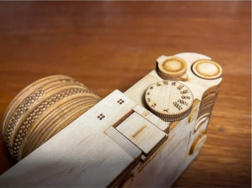 Real Scale C.LC.Q2+L Wooden Camera Assembly Model, Intact Classic Impression, 119-Operation Wood Model, Thinking Toy, Creative Vietnamese Souvenirs