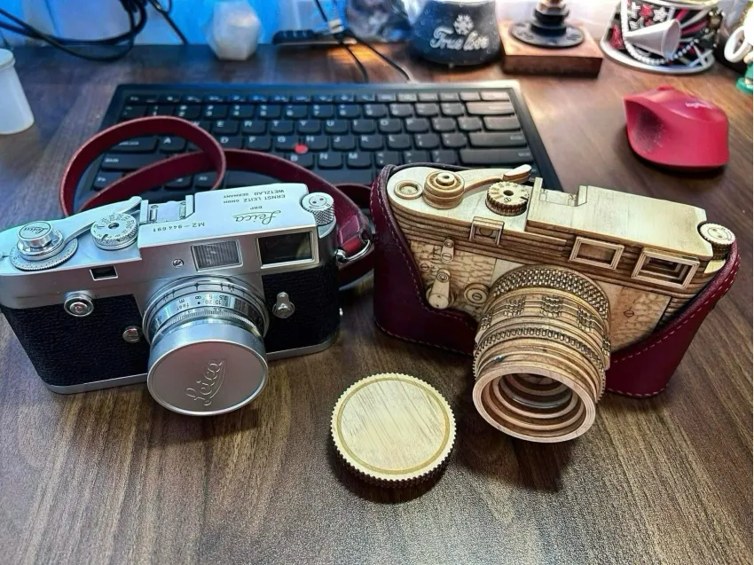 Real scale Leica M3 wooden camera assembly model creative handcraft experience, 139-operation wood model home decoration as Vietnamese souvenirs Real scale Leica M3 wooden camera assembly model creative handcraft experience, 139-operation wood model home decoration as Vietnamese souvenirs