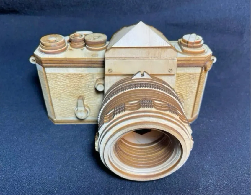 Real Scale Nikon F Wooden Camera Assembly Model, Exquisite Perfection, 152-Operation Wood Model, Thinking Toy, Home Decoration, Vietnamese Souvenirs Real Scale Nikon F Wooden Camera Assembly Model, Exquisite Perfection, 152-Operation Wood Model, Thinking Toy, Home Decoration, Vietnamese Souvenirs