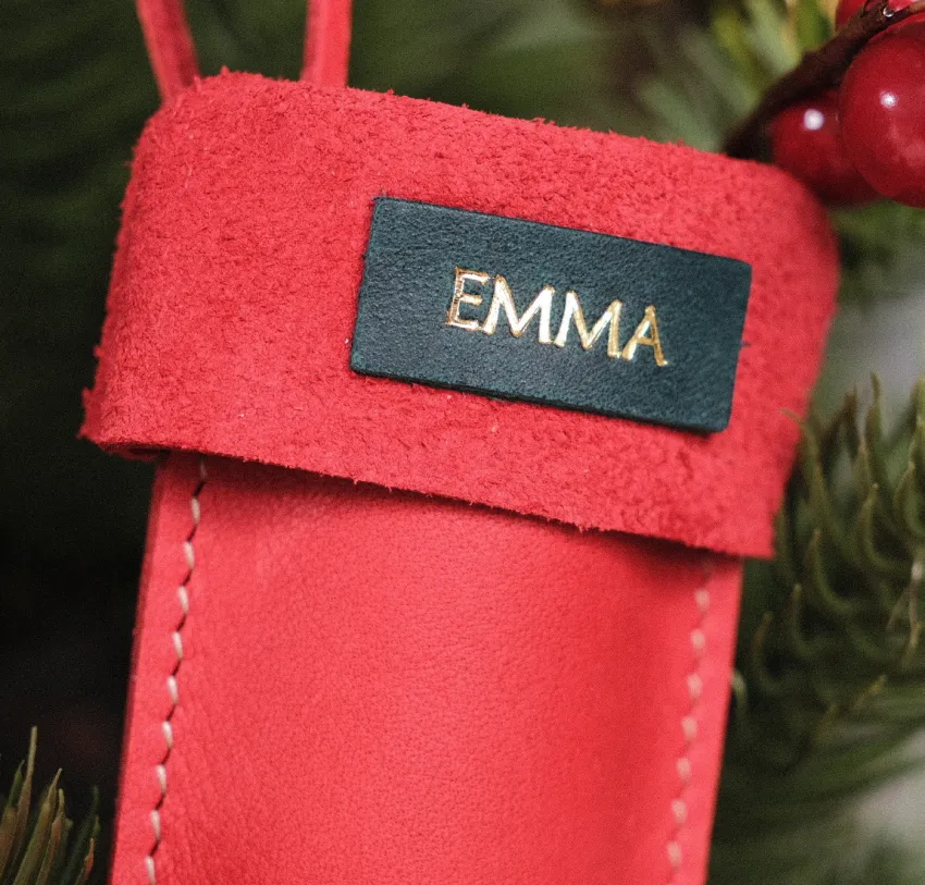 Mini Personalized Leather Christmas Stocking, Made Of Genuine Cow Leather, Christmas Decorative Accessories, Christmas Tree Decoration, Personalized Gifts