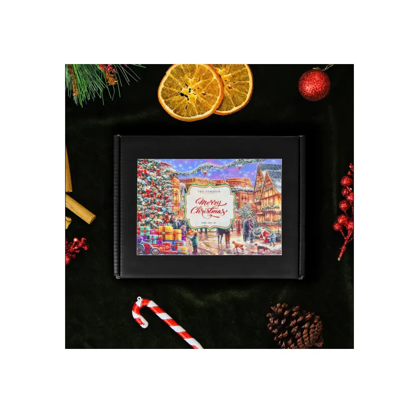 "Sweet Christmas" Gift Box, Ensure A Cherished Christmas, Gift Box With Scented Candle And Chocolate, Xmas Gift Ideas, Elegant Christmas Gift Box