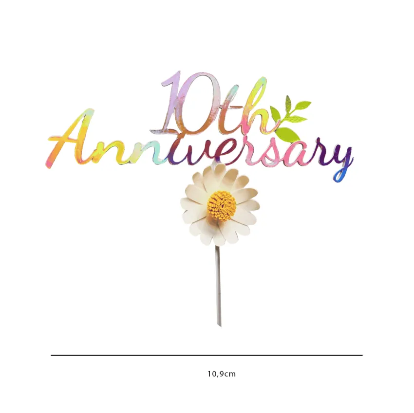 Personalized Daisy Anniversary Cake Topper Set, Design With Your Number, Flower Cake Topper, Korean Style Cake Topper Set, Handmade Decorations