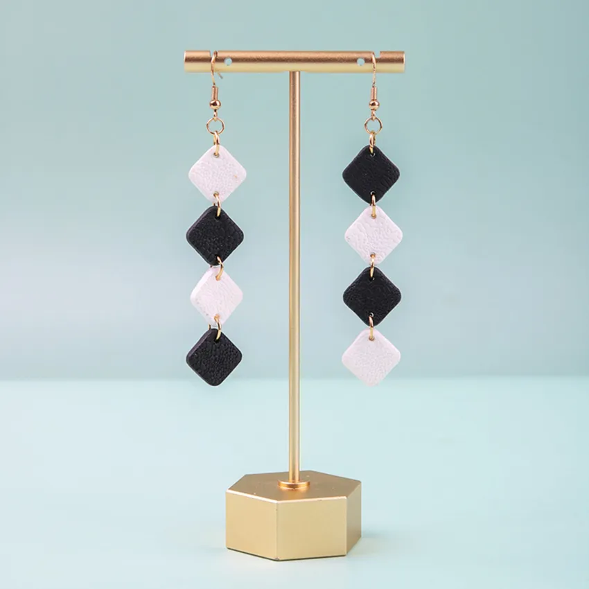 Hoa Tai Đất Sét “Ying Yang Dangle”, Phong Cách Boho, Chi Tiết Hình Thoi, Màu Sắc Cổ Điển, Tôn Lên Vẻ Đẹp Thanh Thoát Hoa Tai Đất Sét “Ying Yang Dangle”, Phong Cách Boho, Chi Tiết Hình Thoi, Màu Sắc Cổ Điển, Tôn Lên Vẻ Đẹp Thanh Thoát