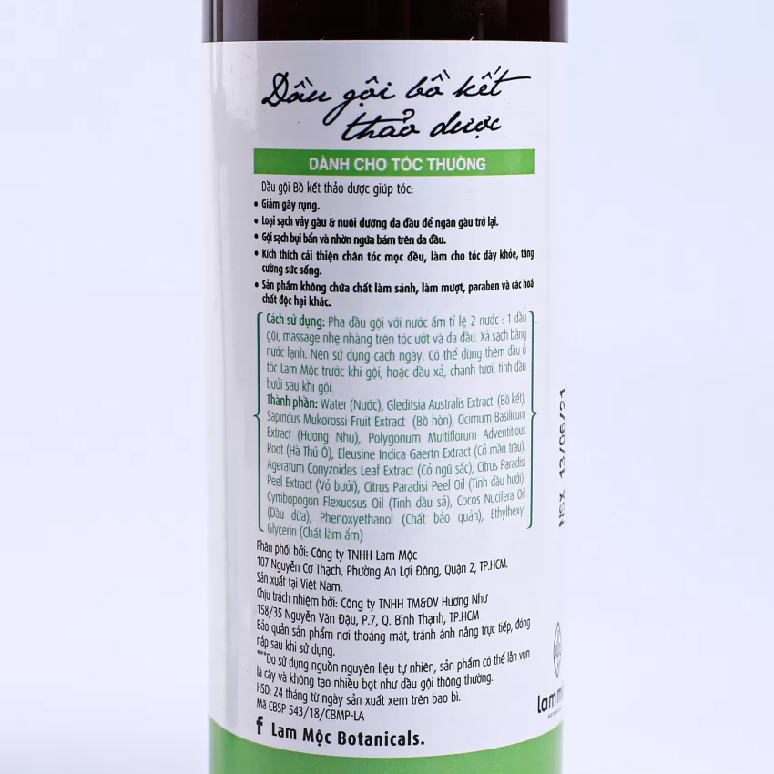 Herbal Shampoo Normal Hair - Lam Moc Strong Smooth
