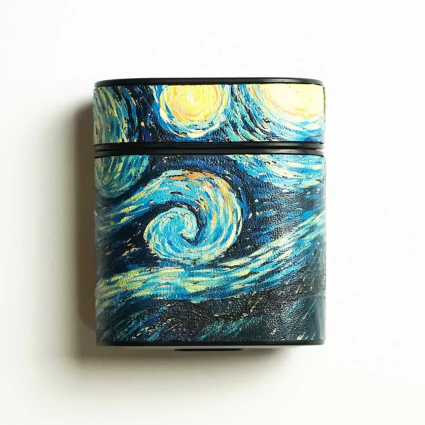 Starry Night Handcrafted Leather AirPods Case, Leather Accessories, Handmade, Artistic Accessories, Unique Gift, Personalized Gifts Starry Night Handcrafted Leather AirPods Case, Leather Accessories, Handmade, Artistic Accessories, Unique Gift, Personalized Gifts