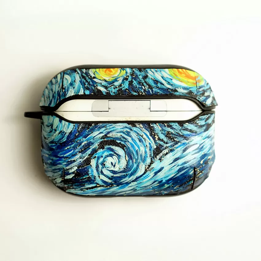 Starry Night Handcrafted Leather AirPods Case, Leather Accessories, Handmade, Artistic Accessories, Unique Gift, Personalized Gifts Starry Night Handcrafted Leather AirPods Case, Leather Accessories, Handmade, Artistic Accessories, Unique Gift, Personalized Gifts