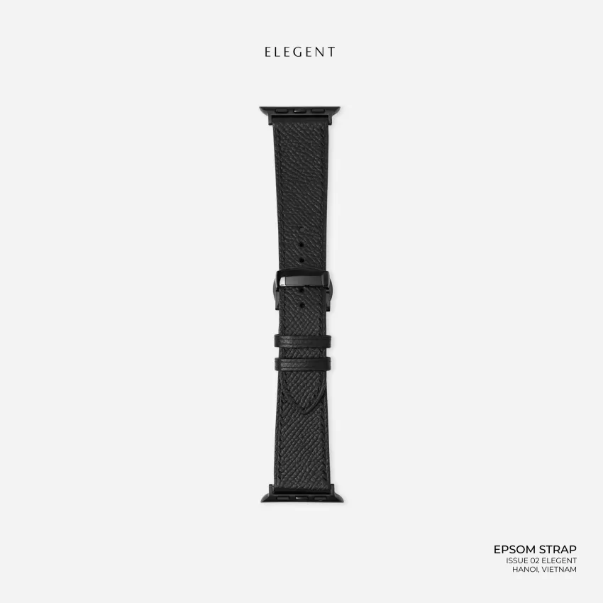 Black Epsom Leather Handcrafted Watch Strap, Minimalist And Elegant Style, Premium Epsom Leather Material, Durable And Beautiful Black Epsom Leather Handcrafted Watch Strap, Minimalist And Elegant Style, Premium Epsom Leather Material, Durable And Beautiful